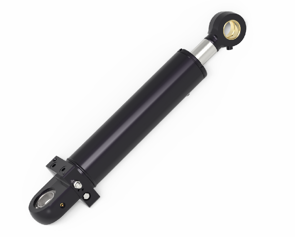 Hollow piston rod hydraulic cylinder